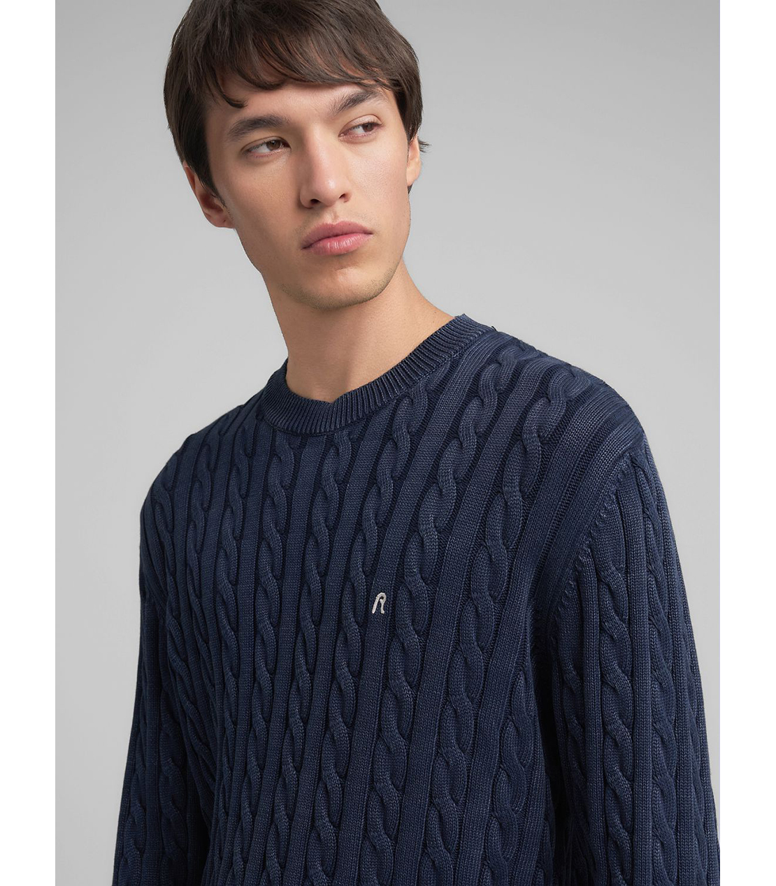 ケーブル編みコットンプルオーバー 詳細画像 ブルー 5